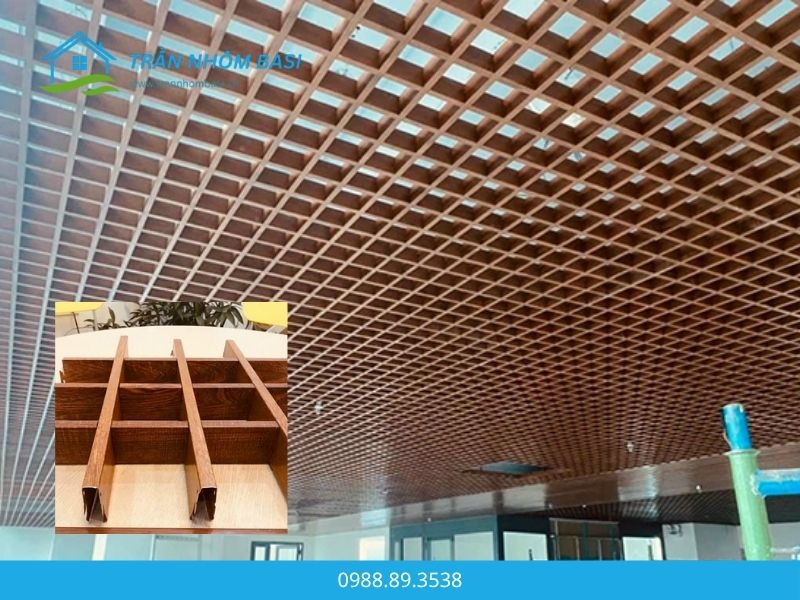 trần nhôm caro ô lớn