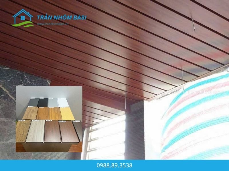 trần nhôm giả gỗ thanh hộp